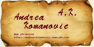 Andrea Komanović vizit kartica